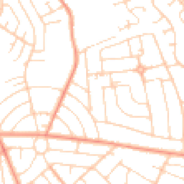 Daytime road noise heatmap for DE21 4LG