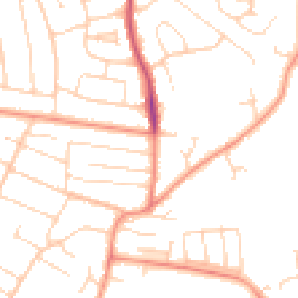 Daytime road noise heatmap for DE21 4LX