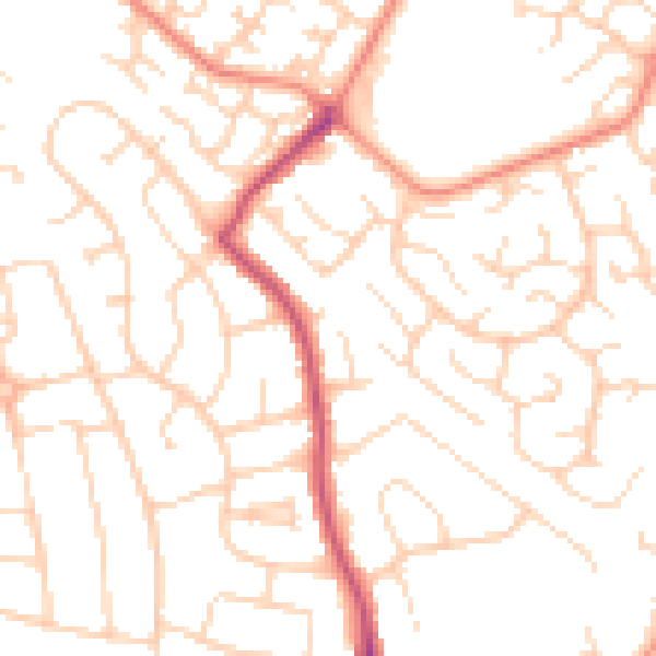 Daytime road noise heatmap for DE21 4PE