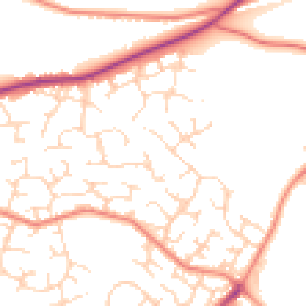 Daytime road noise heatmap for DE21 4TF