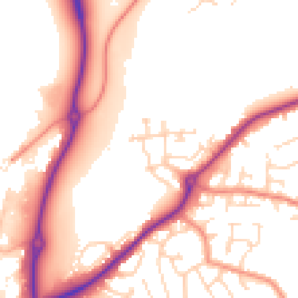 Daytime road noise heatmap for DE21 4TX