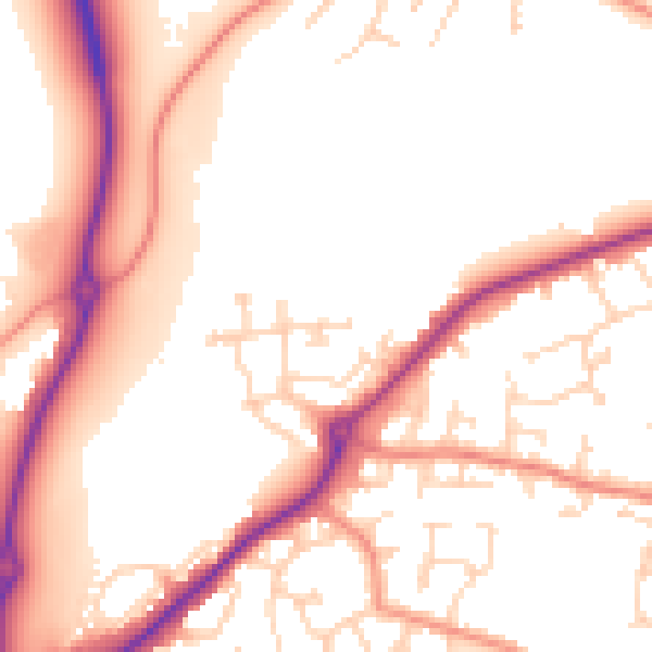 Daytime road noise heatmap for DE21 4UD