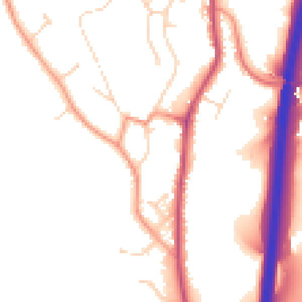 Daytime road noise heatmap for DE21 5DN