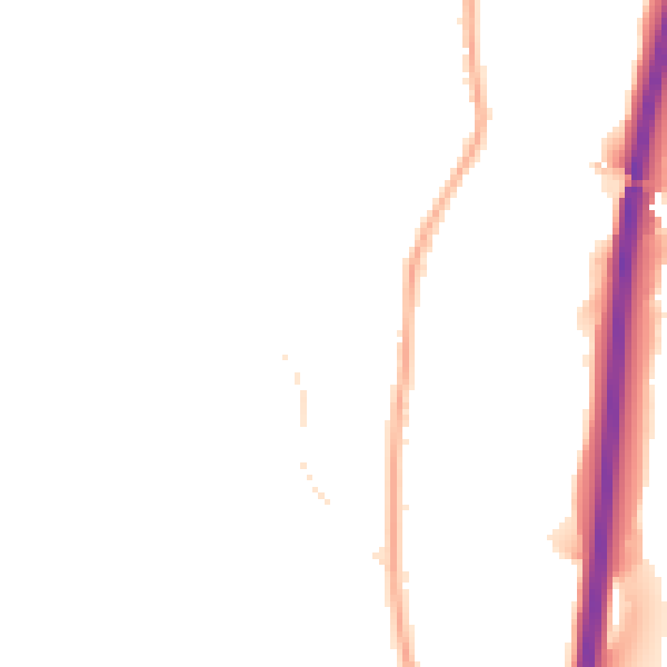 Night-time road noise heatmap for DE21 5DN