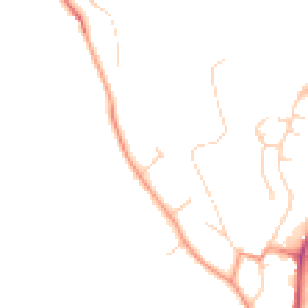 Daytime road noise heatmap for DE21 5DZ