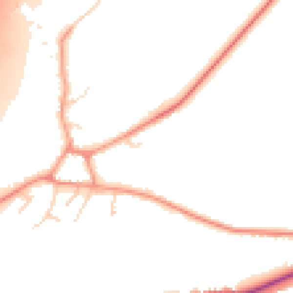Daytime road noise heatmap for DE21 5LB