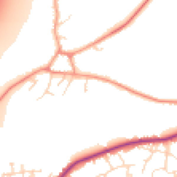Daytime road noise heatmap for DE21 5LS