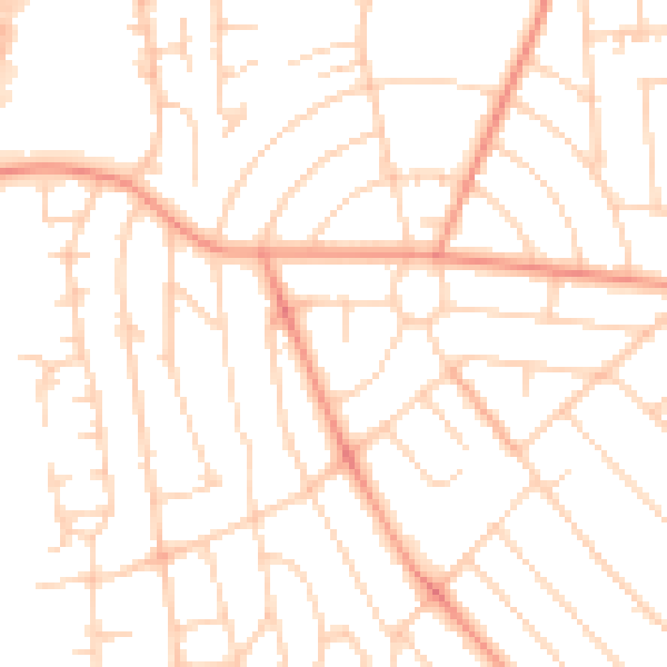 Daytime road noise heatmap for DE21 6GP