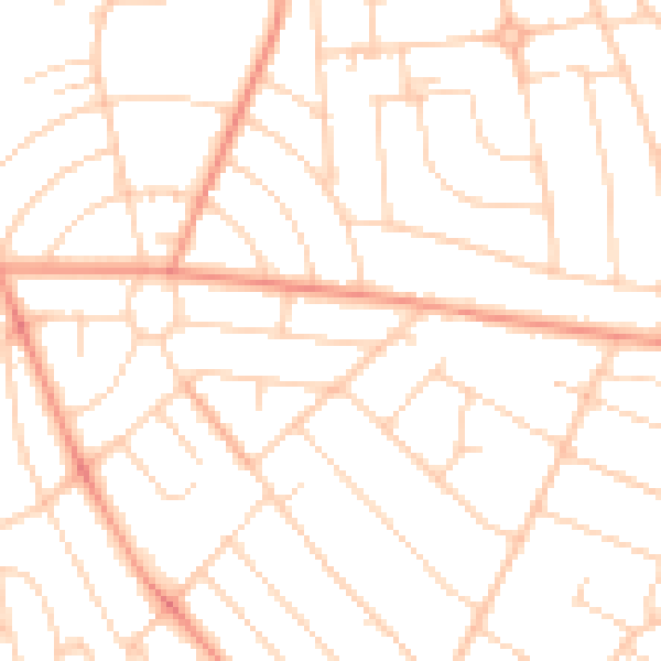 Daytime road noise heatmap for DE21 6GT