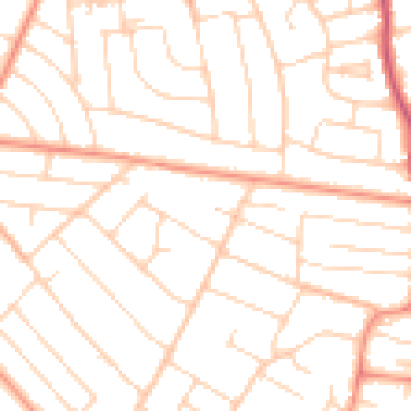 Daytime road noise heatmap for DE21 6HY