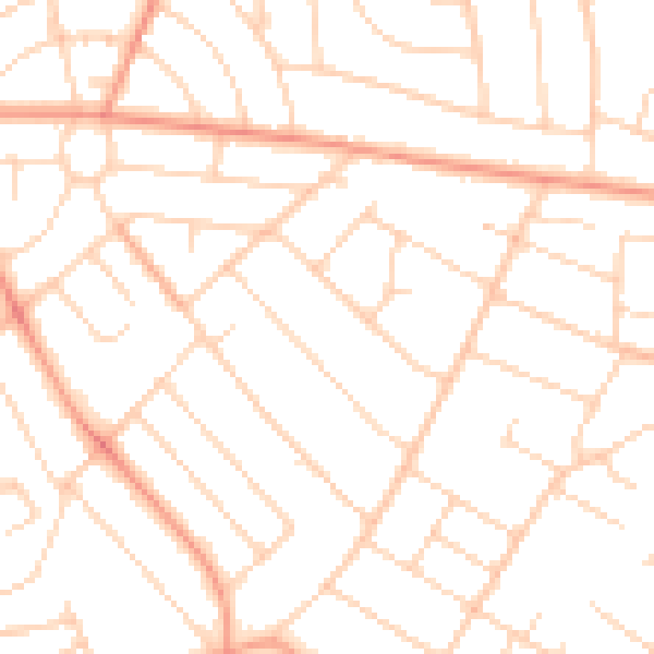 Daytime road noise heatmap for DE21 6JG