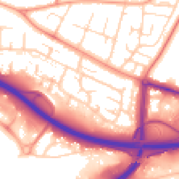 Daytime road noise heatmap for DE21 6TT