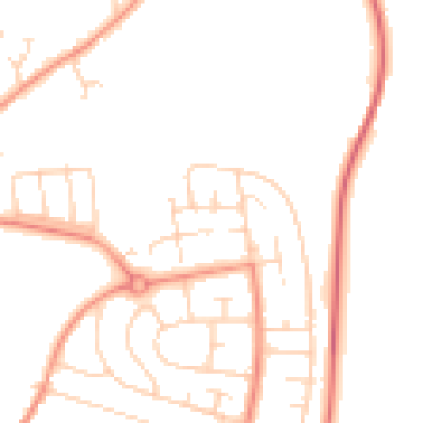 Daytime road noise heatmap for DE21 6UG