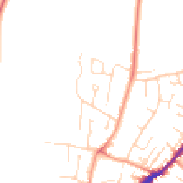 Daytime road noise heatmap for DE21 7AJ