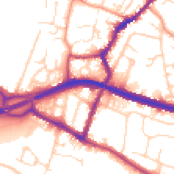 Daytime road noise heatmap for DE21 7FD