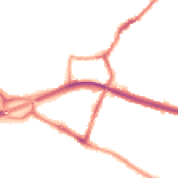 Night-time road noise heatmap for DE21 7FD