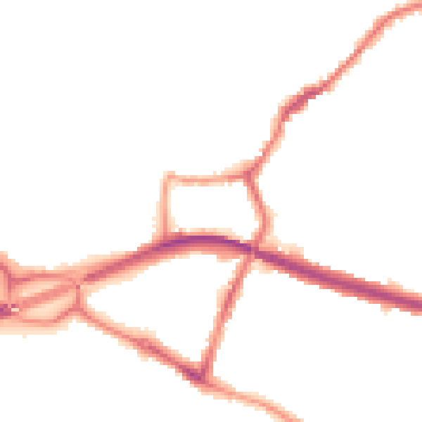 Night-time road noise heatmap for DE21 7GU