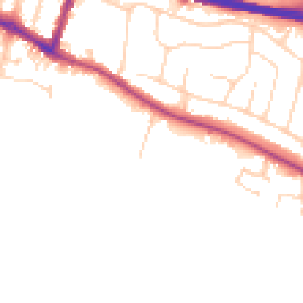 Daytime road noise heatmap for DE21 7NT