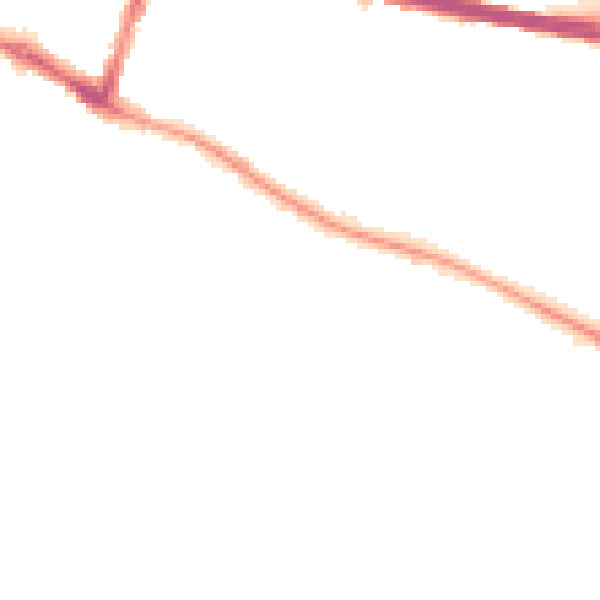 Night-time road noise heatmap for DE21 7NT