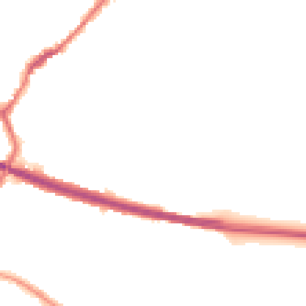 Night-time road noise heatmap for DE21 7PD
