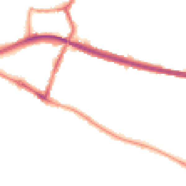 Night-time road noise heatmap for DE21 7PZ
