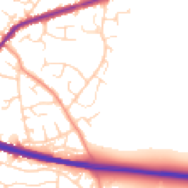 Daytime road noise heatmap for DE21 7QR