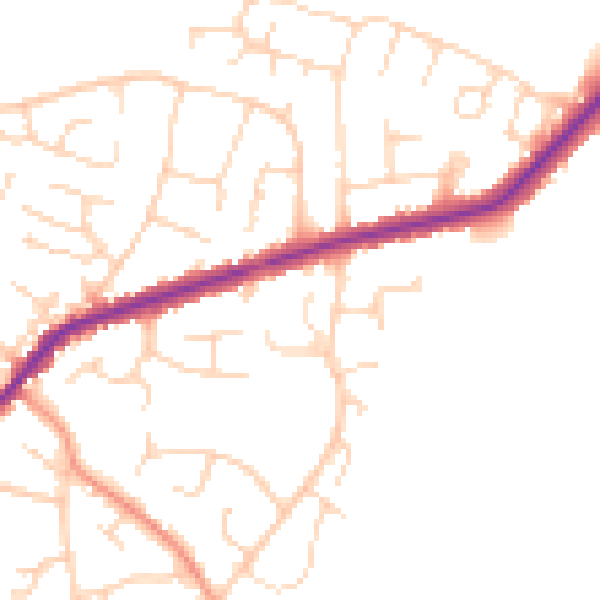 Daytime road noise heatmap for DE21 7RG