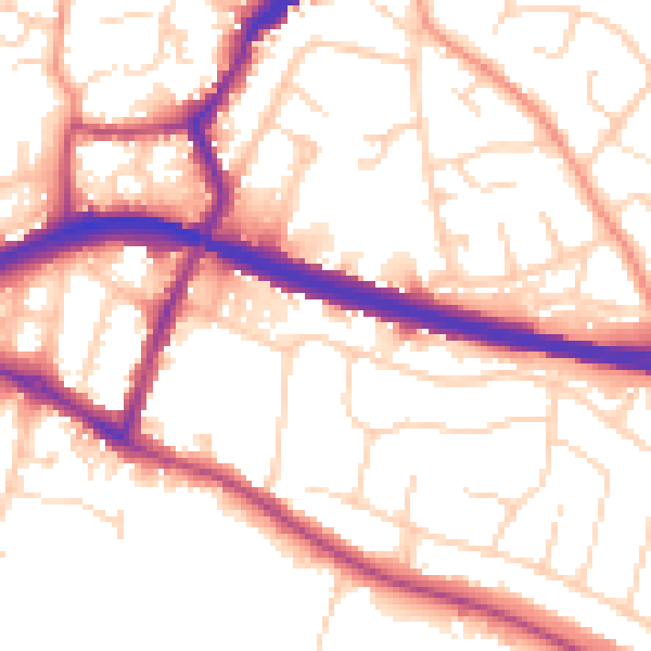 Daytime road noise heatmap for DE21 7RL