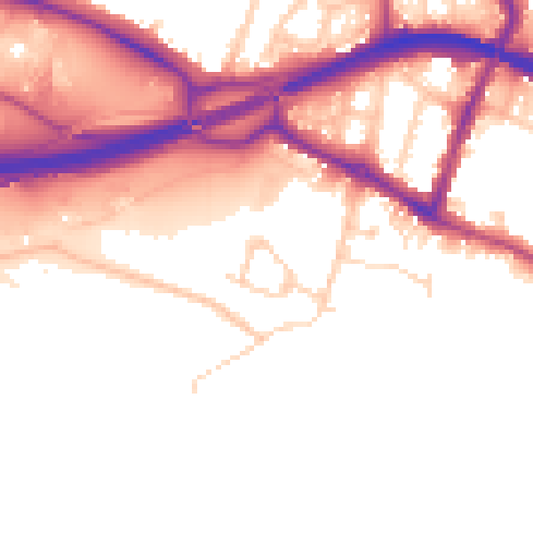 Daytime road noise heatmap for DE21 7SH