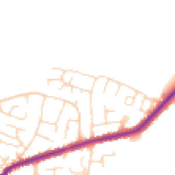 Daytime road noise heatmap for DE21 7TB