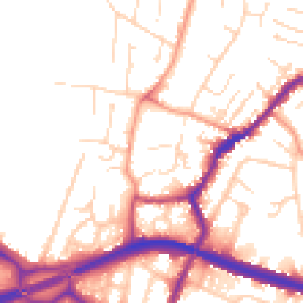 Daytime road noise heatmap for DE21 7TP