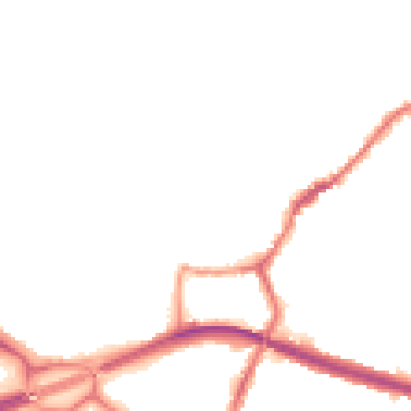 Night-time road noise heatmap for DE21 7TP