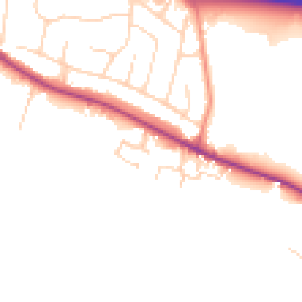 Daytime road noise heatmap for DE21 7UF