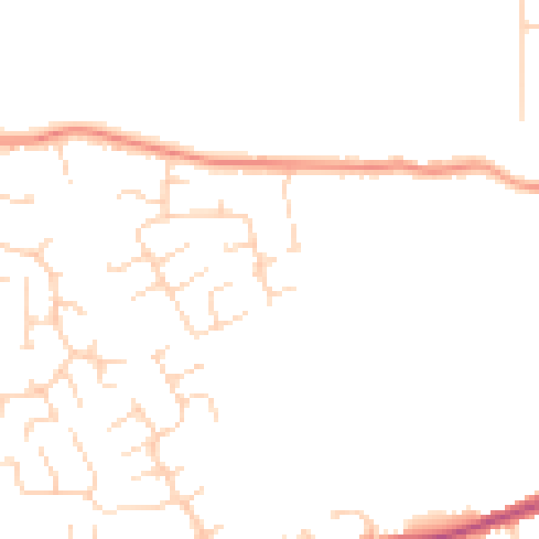 Daytime road noise heatmap for DE55 1RW