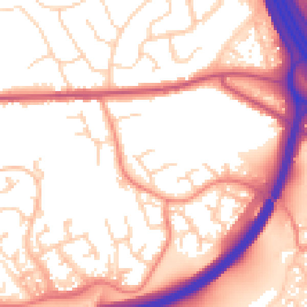 Daytime road noise heatmap for DE55 3AR