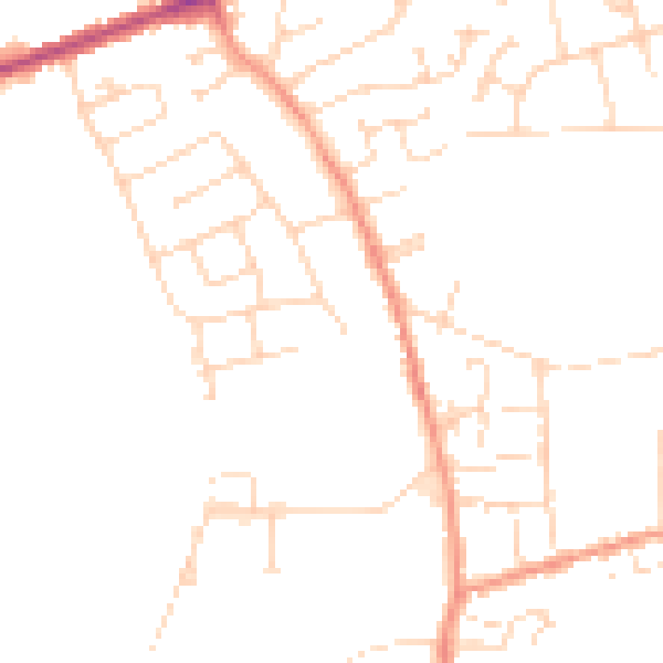 Daytime road noise heatmap for DE55 4AL