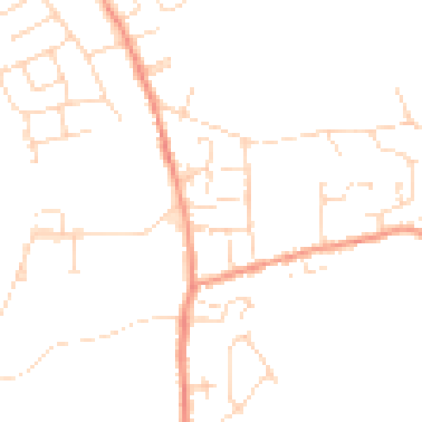 Daytime road noise heatmap for DE55 4AZ