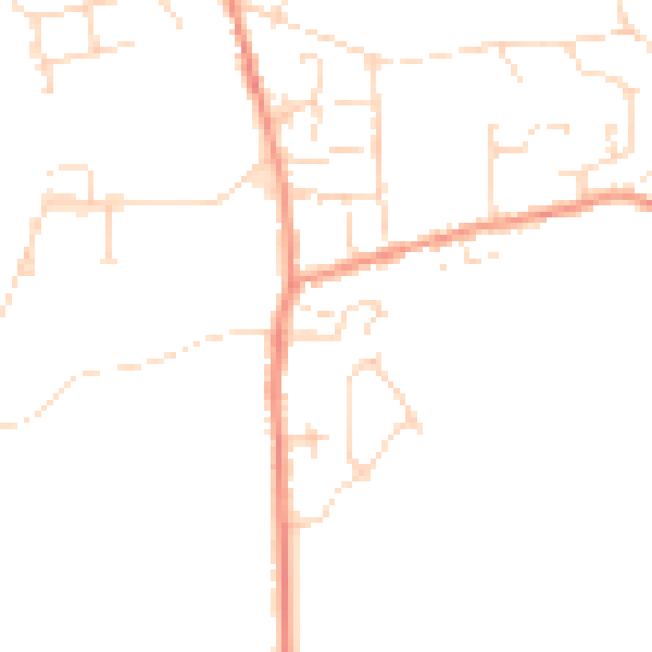 Daytime road noise heatmap for DE55 4EL
