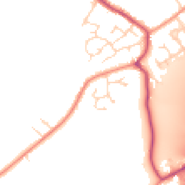 Daytime road noise heatmap for DE55 5AW