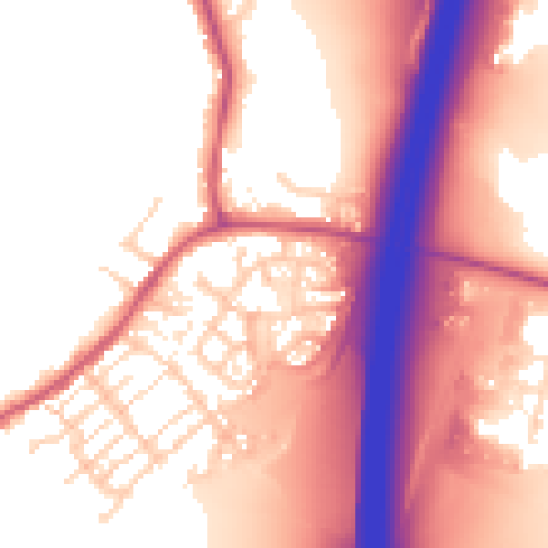 Daytime road noise heatmap for DE55 5JA
