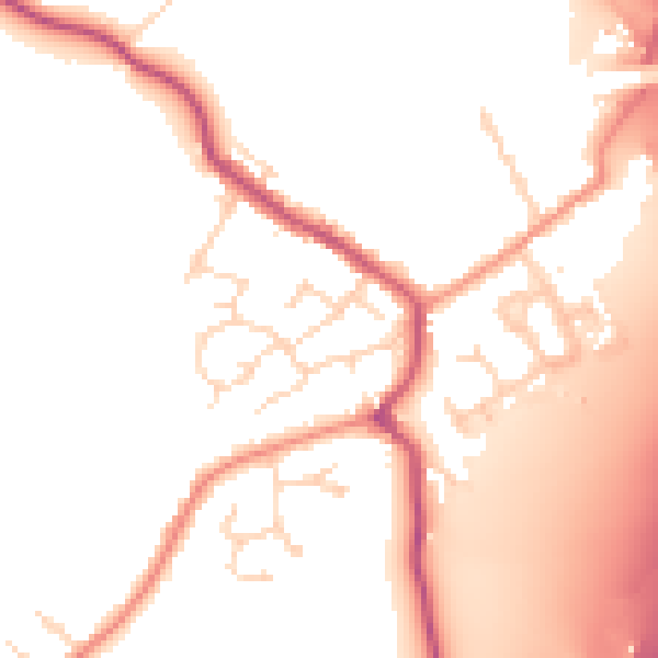 Daytime road noise heatmap for DE55 5TW