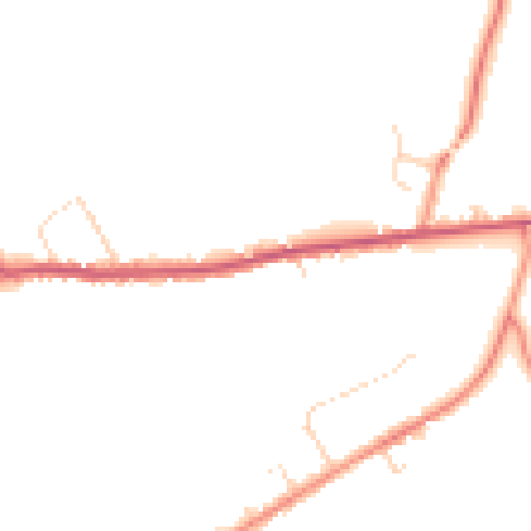 Daytime road noise heatmap for DE55 6HL