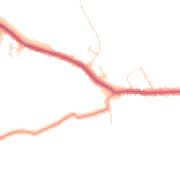 Daytime road noise heatmap for DE55 6LN