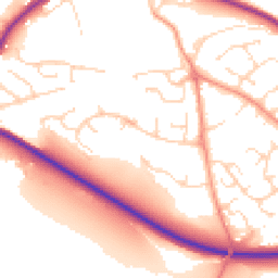 Daytime road noise heatmap for DE6 1AZ