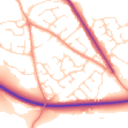 Daytime road noise heatmap for DE6 1HL