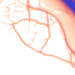 Daytime road noise heatmap for DE6 5NY