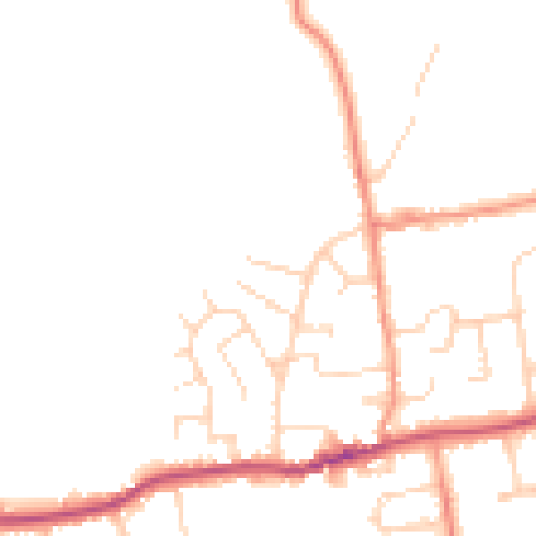 Daytime road noise heatmap for DE72 3BY