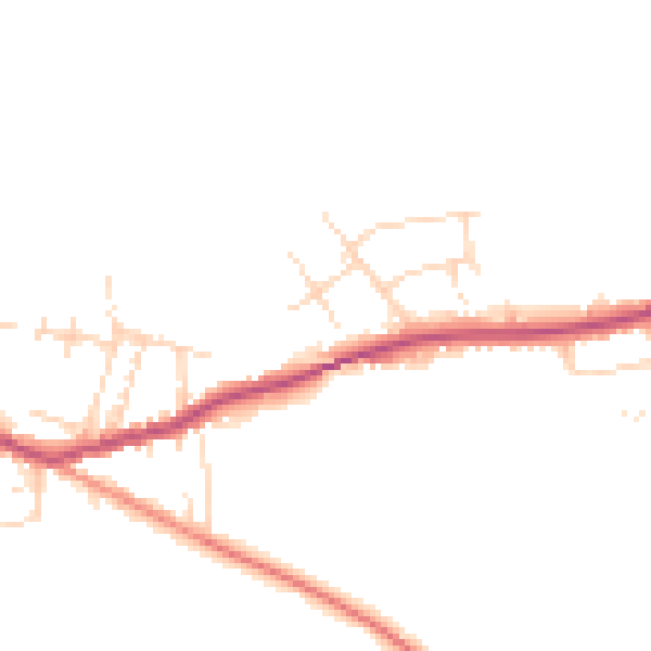 Daytime road noise heatmap for DE72 3DN