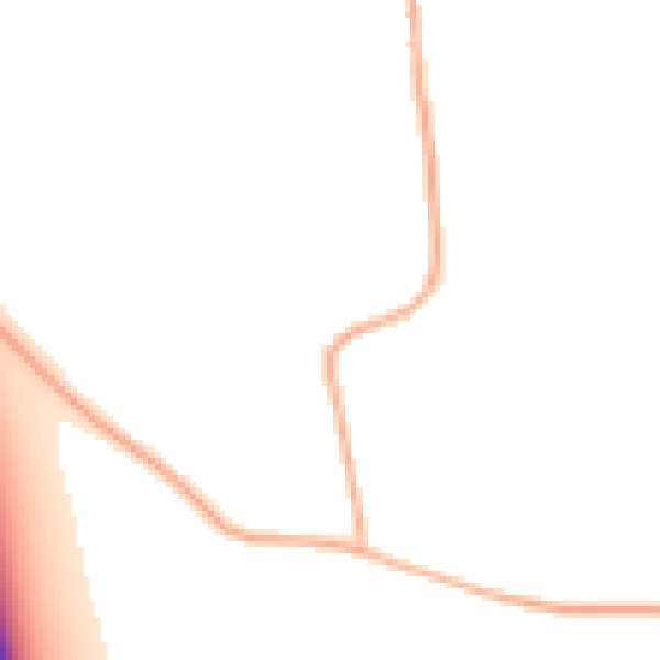 Night-time road noise heatmap for DE72 3EX