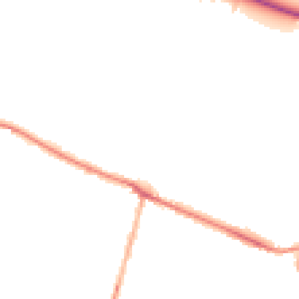 Night-time road noise heatmap for DE72 3HE